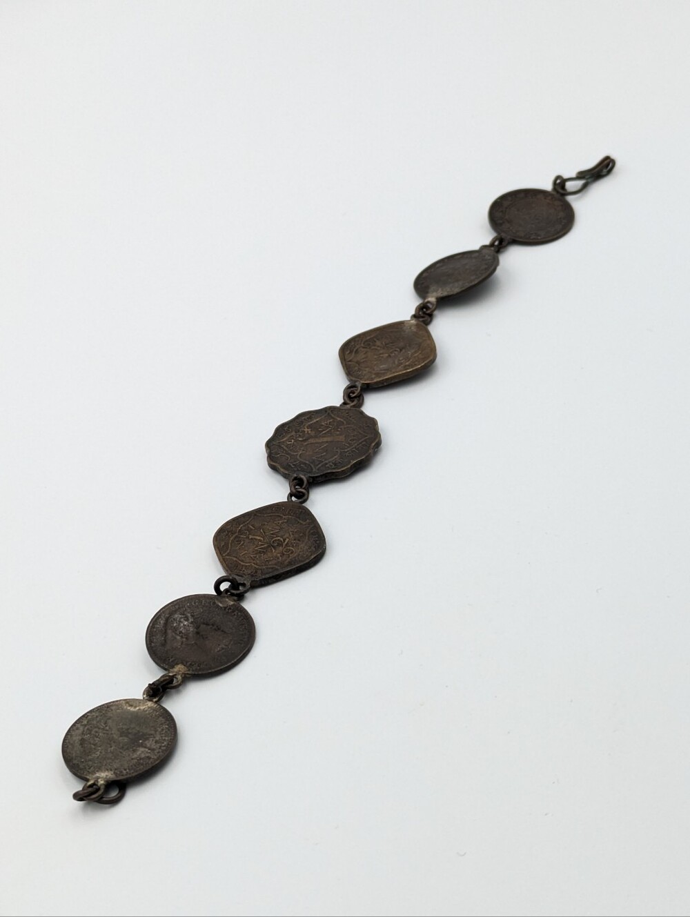 Vintage 1930s-1940s India coin bracelet